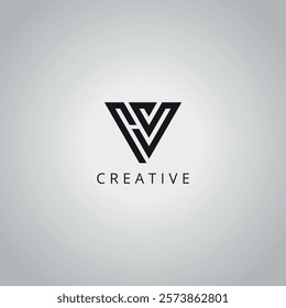 HV VH Modern Creative Alphabet Business Logo Design Vector Icon Symbol.