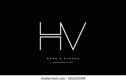 HV ,VH,H,V  Abstract Letters Logo Monogram