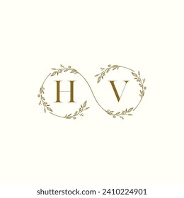 HV wedding infinity in elegant monogram with high quality professional design that will print well