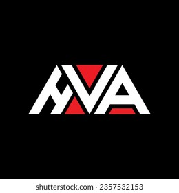 HVA triangle letter logo design with triangle shape. HVA triangle logo design monogram. HVA triangle vector logo template with red color. HVA triangular logo Simple, Elegant, and Luxurious design.