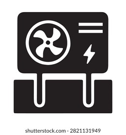 Hvac air conditioning compressor unit icon with conditioning compressor ventilation electric electricity