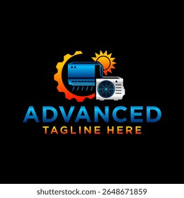 HVAC or air conditioning and heating illustration logo design