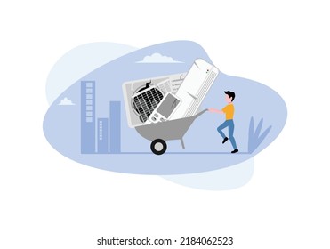 HVAC character design illustration vector eps format , suitable for your design needs, logo, illustration, animation, etc.