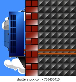 HVAC Condenser external, refrigerating machine, a part of the system