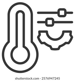 Hvac Control Icon Lineal Style Vector Illustration