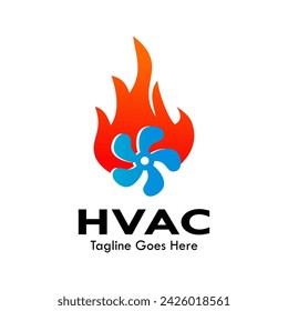 HVAC design logo template illustration