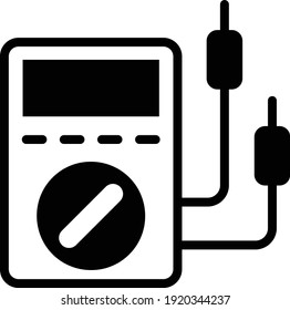 HVAC Electric Circuit Diagnosis Repair Service Tool On White Background, Electrical Service Concept Vector Glyph Icon Design, Services Business Symbol On White Background