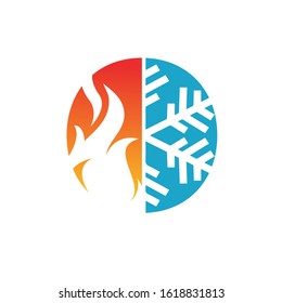 hvac heating and cooling logo for air conditioning brand or repair business company