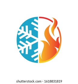 hvac heating and cooling logo for air conditioning brand or repair business company