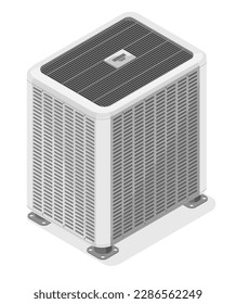 HVAC Heating Ventilation and Air Conditioning system isometric isolated vector