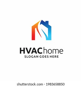 HVAC home logo with simple concept