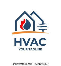 HVAC, house heating and air conditioning logo installation