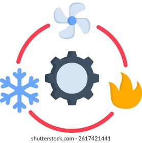 Hvac Icon Flat Vector Illustration