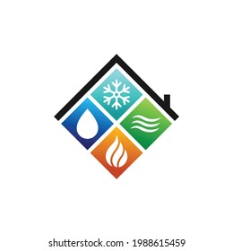 Hvac Icon With House Logo Concept 