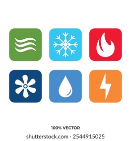 HVAC icon logo design vector template.