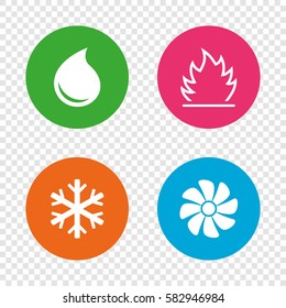 Hvac Icons Heating Ventilating Air Conditioning Stock Vector (Royalty ...