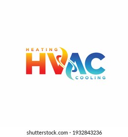 HVAC Lettering Logo Design, Heating And Cooling Logo