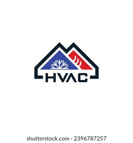 HVAC lettering logo design, heating and cooling