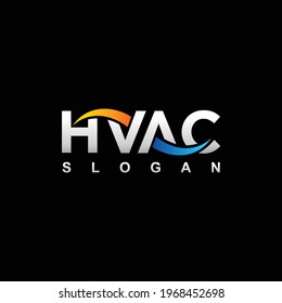 HVAC lettering logo design, wind concept
