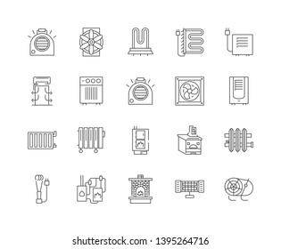 Hvac line icons, signs, vector set, outline illustration concept 