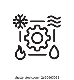 HVAC Linear Icon In Trendy Design Vector Eps 10