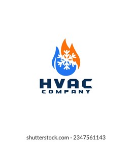 HVAC Logo Company Heating and Cooling Service Template Vector 