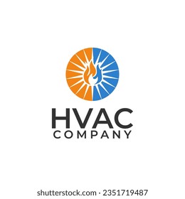 HVAC Logo Company Heating and Cooling Service Template Vector