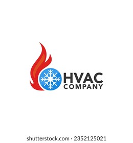 HVAC Logo Company Heating and Cooling Service Template Vector