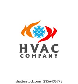 HVAC Logo Company Heating and Cooling Service Template Vector