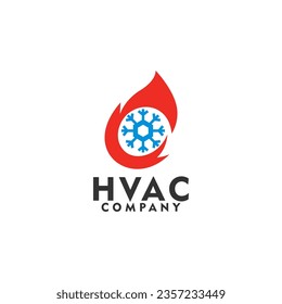 HVAC Logo Company Heating and Cooling Service Template Vector