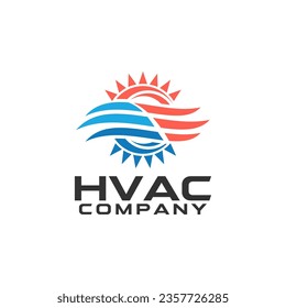 HVAC Logo Company Heating and Cooling Service Template Vector