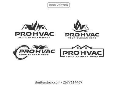HVAC  Logo Design Fully Vector and Editable Heating  Air Plumbing Air Conditioning illustration