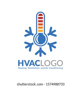 HVAC logo design, heating ventilation and air conditioning logo or icon template