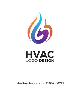 Diseño del logotipo de HVAC para la empresa de ventilación de calefacción y aire acondicionado