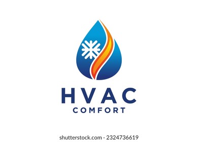 HVAC logo design, heating ventilation and air conditioning, HVAC logo pack template