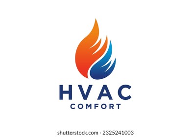 HVAC logo design, heating ventilation and air conditioning, HVAC logo pack template