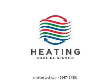 HVAC logo design, heating ventilation and air conditioning, HVAC logo pack template