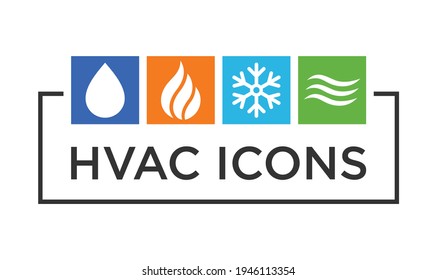 HVAC logo design.  icon template of heating ventilation and air conditioning 