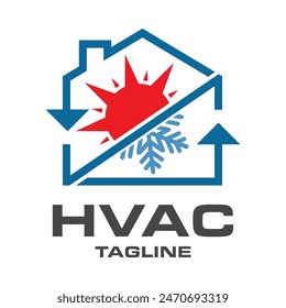 HVAC logo design template, cooling and heating logo illustration.
