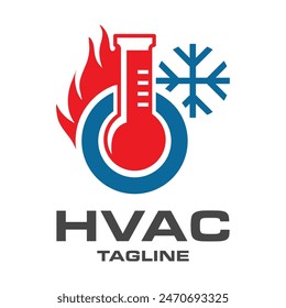 Ilustración del logotipo de la Plantilla, refrigeración y calefacción del logotipo del logotipo de HVAC.