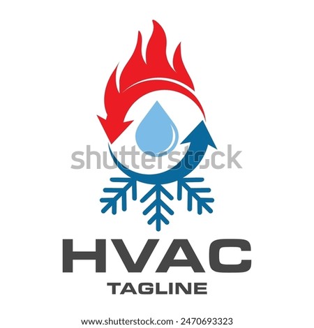 HVAC logo design template, cooling and heating logo illustration.