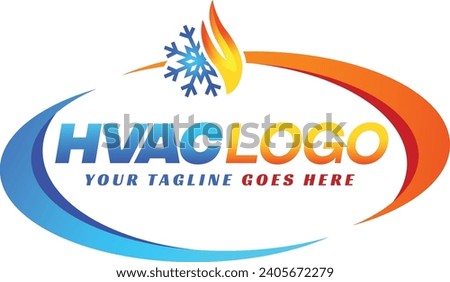 hvac logo design template vector