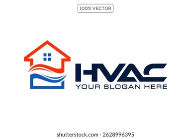 hvac logo design vector premium quality, hvac logo emblem , the best heating and cooling logo template design collection 3