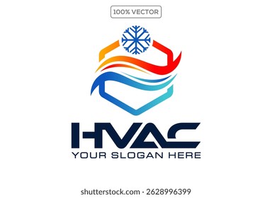 hvac logo design vector premium quality, hvac logo emblem , the best heating and cooling logo template design collection