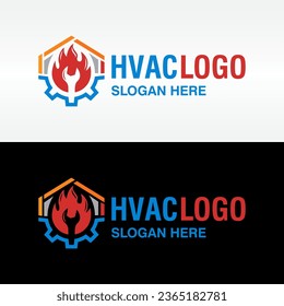 HVAC logo design vector template, heating ventilation and air conditioning logo