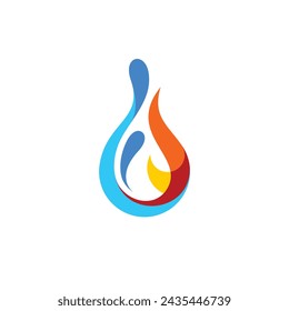 HVAC logo, heating and cooling logo 