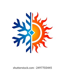 HVAC logo. Heating and Cooling icon. Vector logo design