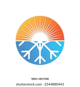 HVAC logo. Heating and Cooling icon. Vector logo design illustration