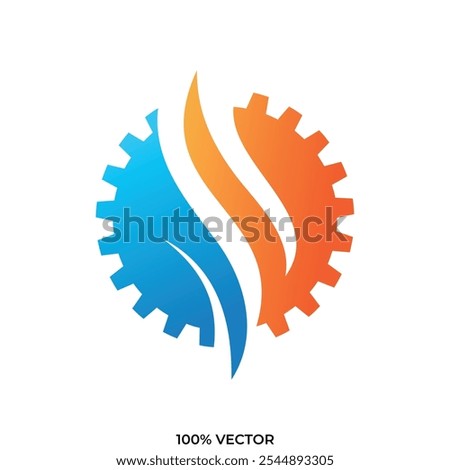 HVAC logo. Heating and Cooling icon design logo design vector template
