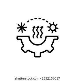 HVAC logo is heating, ventilation and air conditioning company or business. Hvac system linear icon. Simple concept for your logo web mobile app UI design. Vector outline illustration.